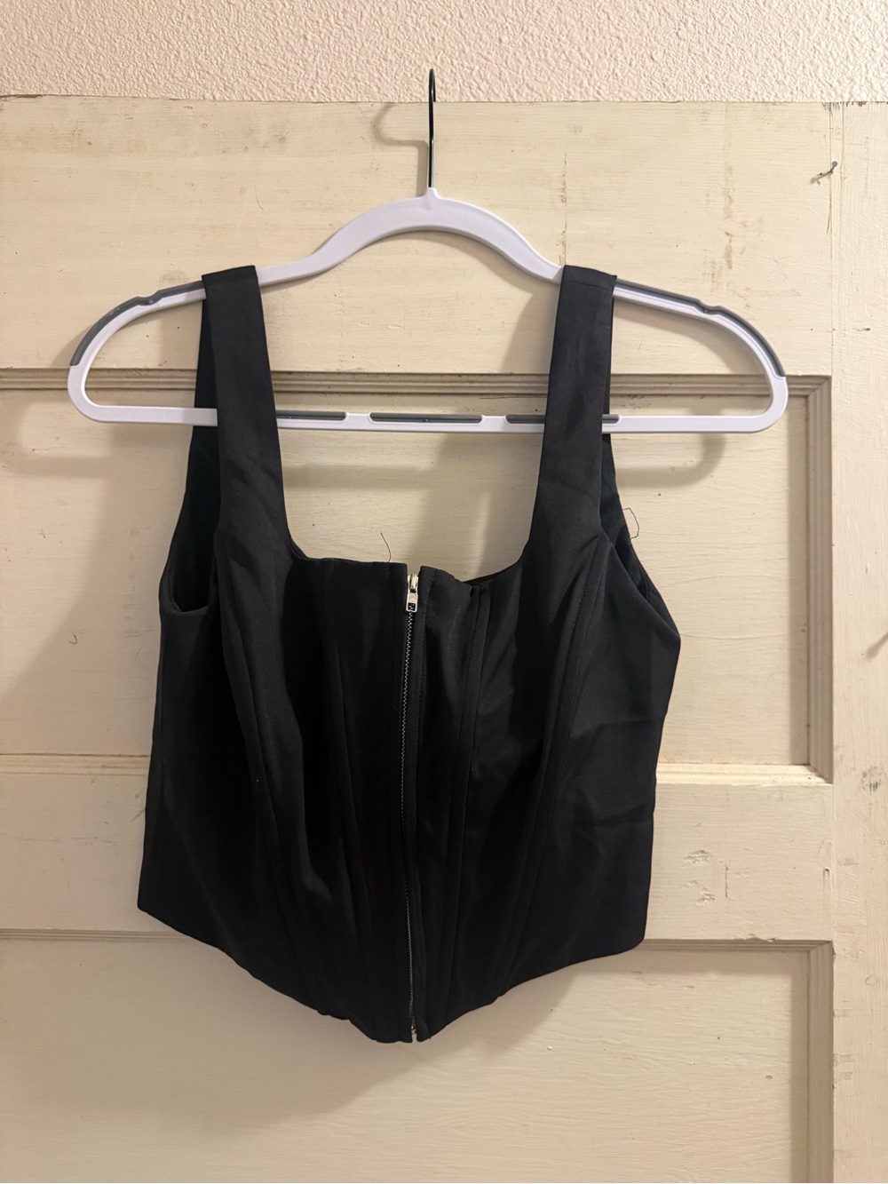 Tea & Cup Black Corset Bustier Crop Top Size Small